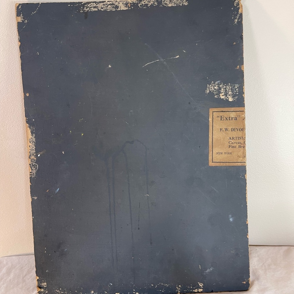 Antique Oil Painting FW Devoe Art Board Mountain Landscape Vintage Artwork Old - Picture 10 of 12